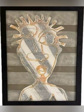 Original Modern Fine Art DAN SAYLES Painting Signed Framed ABSTRACT PORTRAITURE